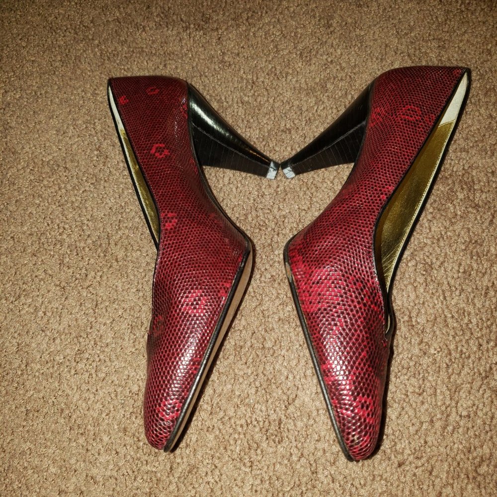 Vintage Walter Steiger Paris red leather pumps